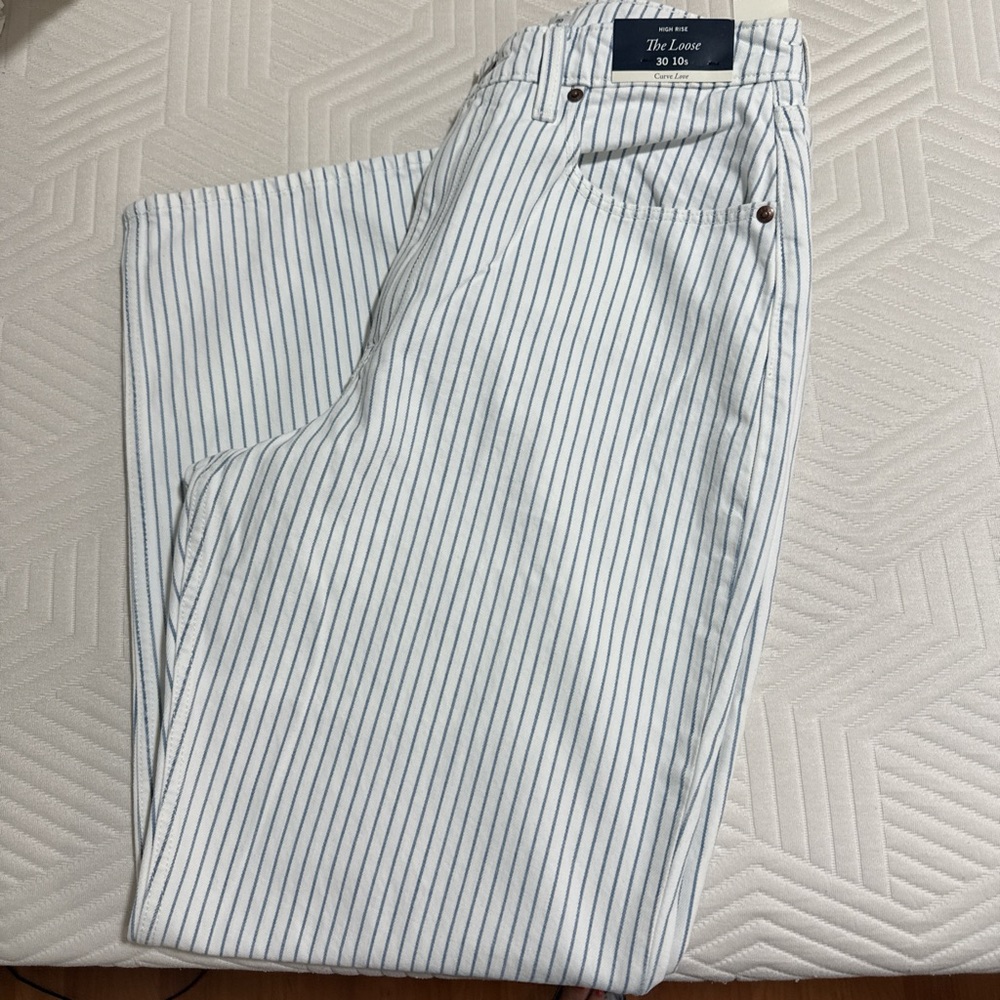 Striped loose jeans